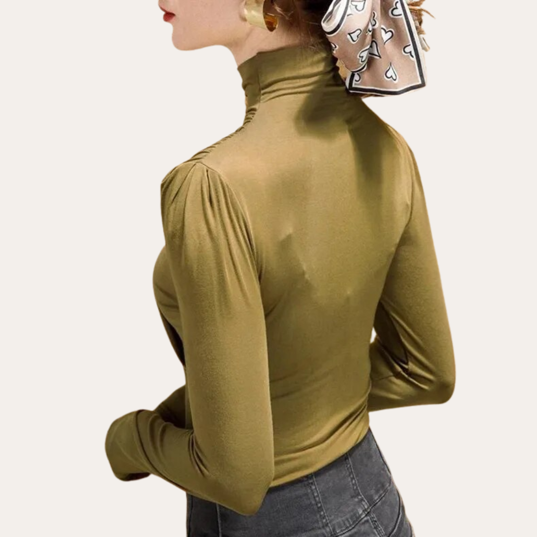 Damen Langarmshirt mit Stehkragen | Vestea