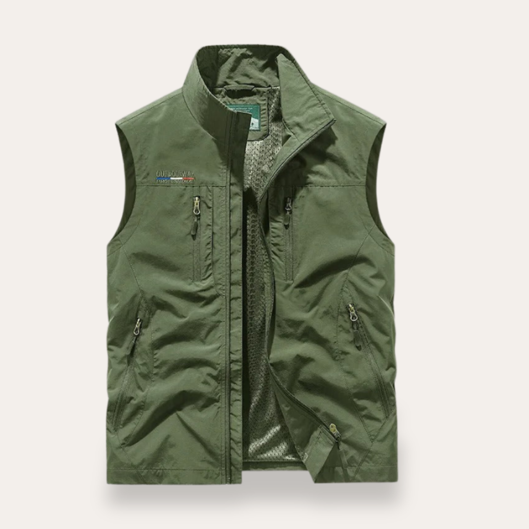 Herren Outdoor Weste mit Reißverschluss und Taschen | Vestea