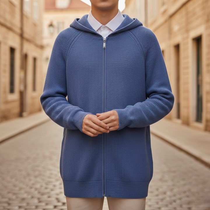 Herren Strick-Hoodie Zip Kapuzenjacke | Vestea