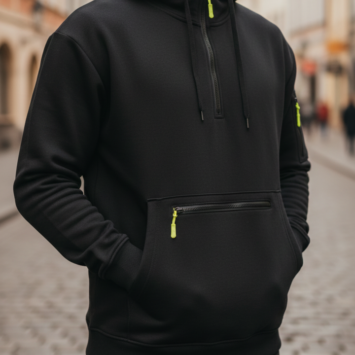 Herren Kapuzenjacke mit Reißverschluss sportliche Jacke mit Taschen | Vestea