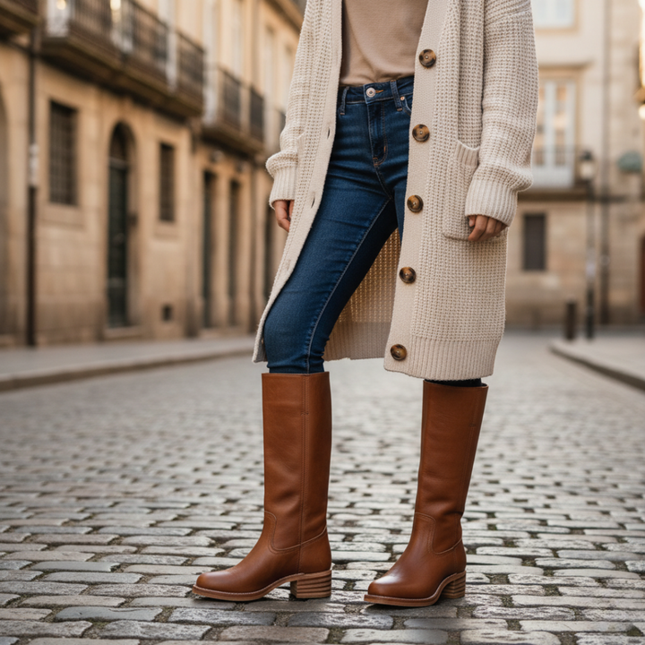 Damen Orthopädische Mid-Calf Stiefel im Reitstil | Vestea