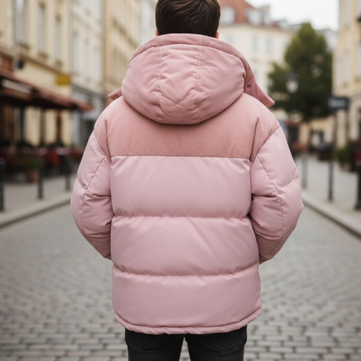 Winter down jacket for men with hood | Vestea