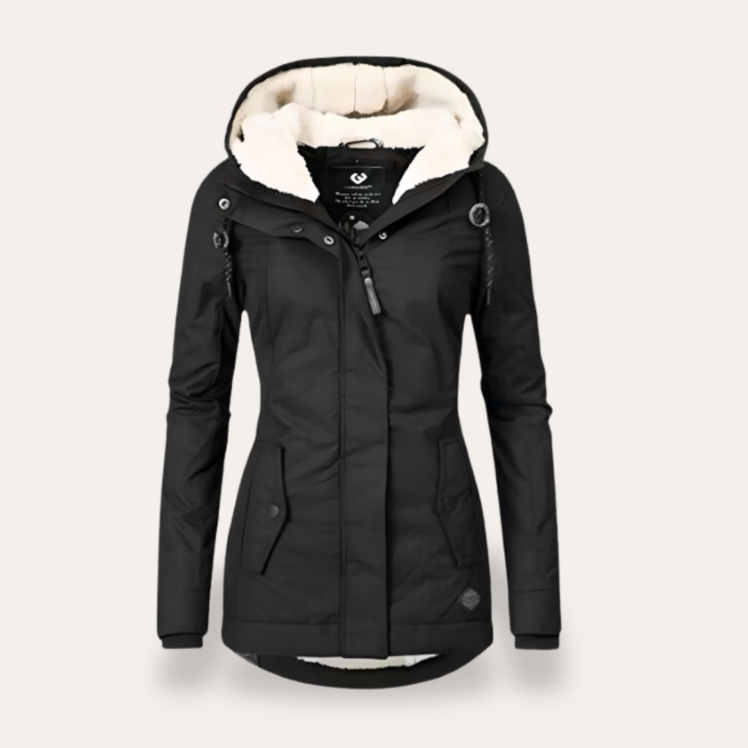 Damen Winterjacke Fleece Kapuze Wasserdicht Outdoorjacke | Vestea