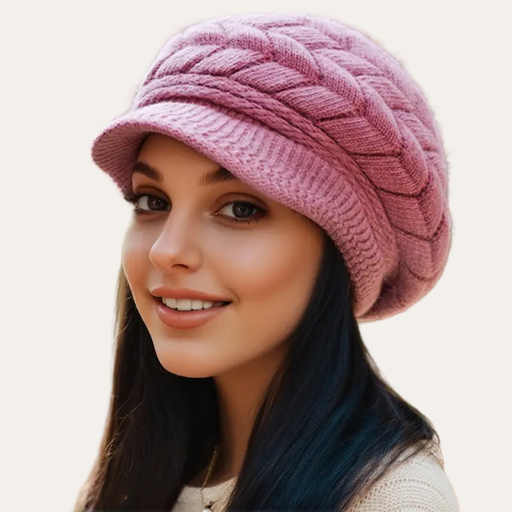 Strickmütze mit Zopfmuster für Damen | Vestea