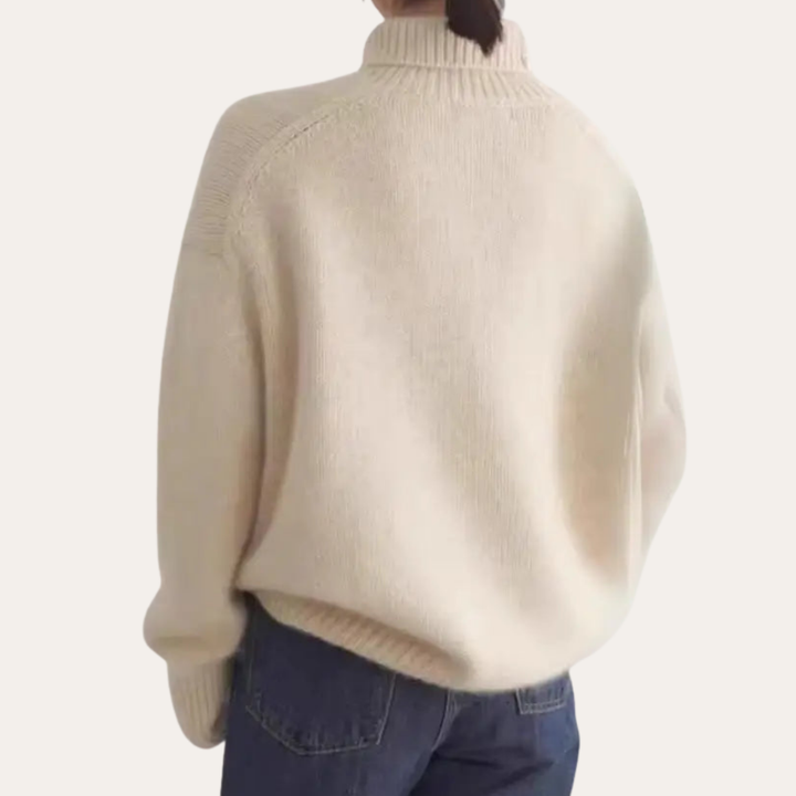 Damen Rollkragenpullover aus Strick mit Oversize-Passform | Vestea