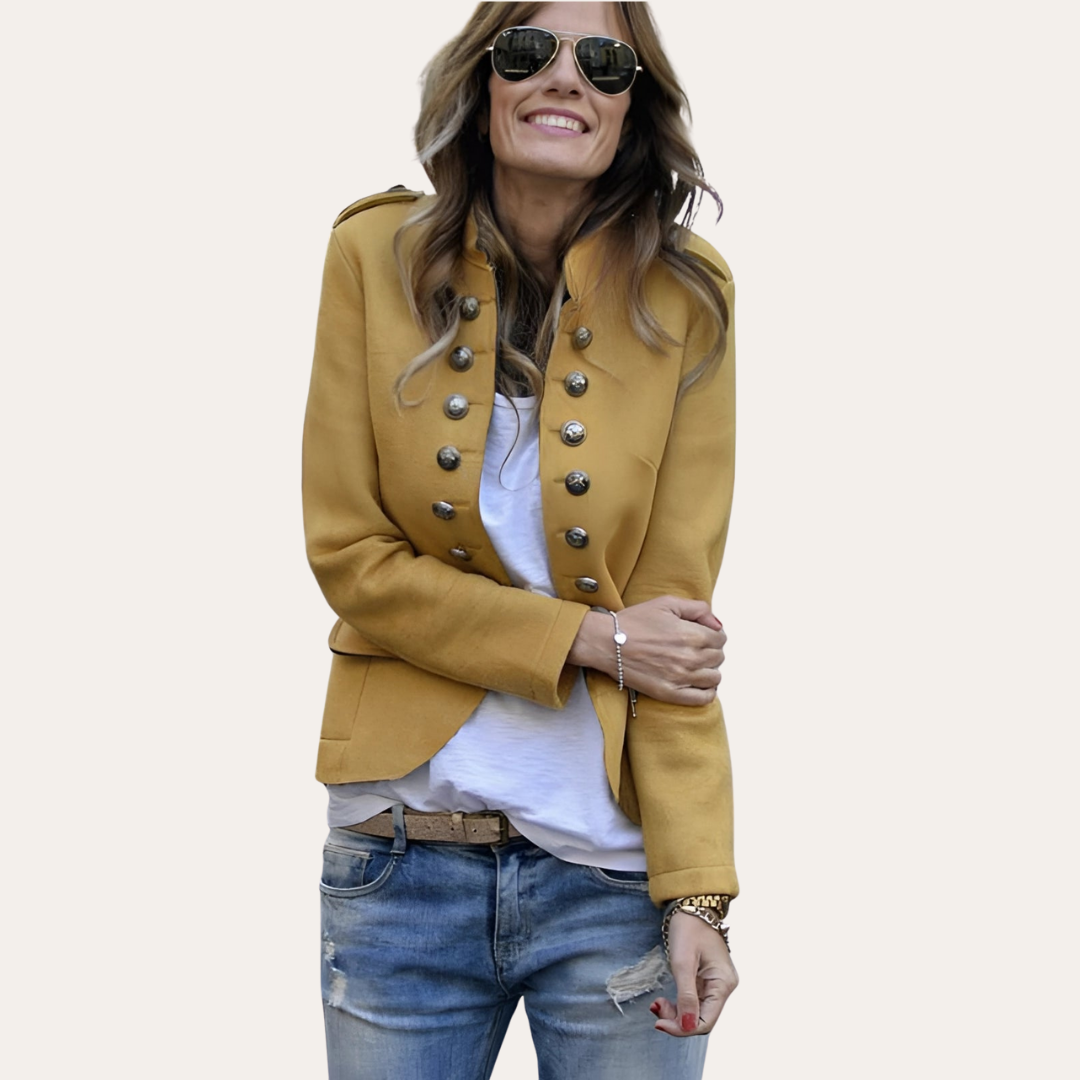 Damen Blazer mit Doppelreihe Knöpfen Elegant | Vestea