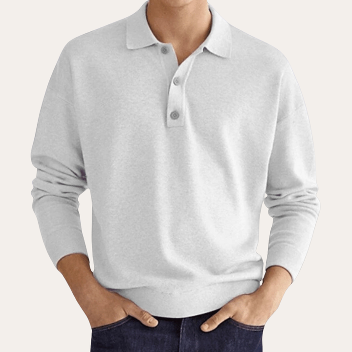 Herren Langarm Poloshirt Freizeit Klassisch | Vestea
