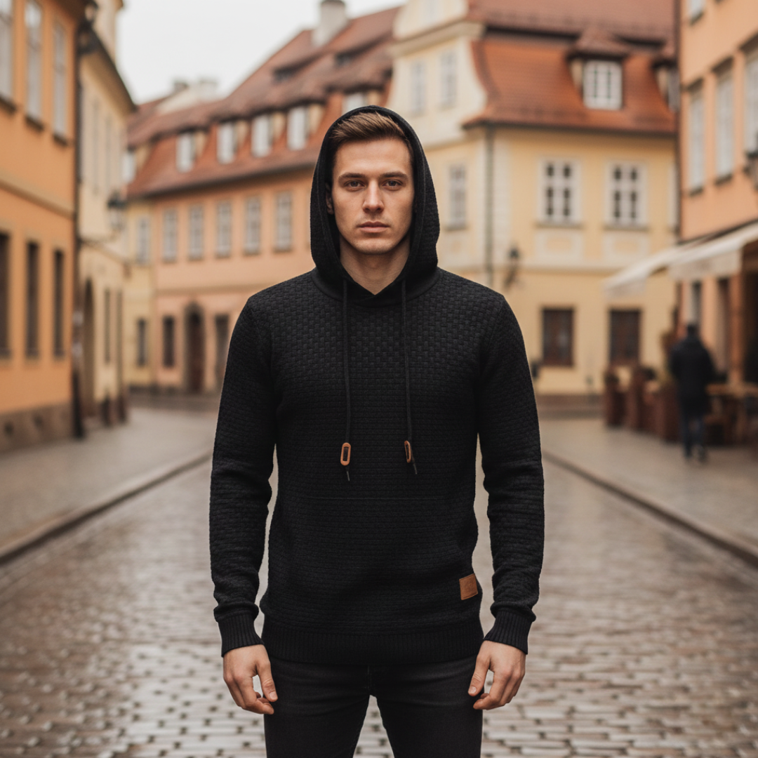 Gestrickter Kapuzenpullover für Herren| Vestea