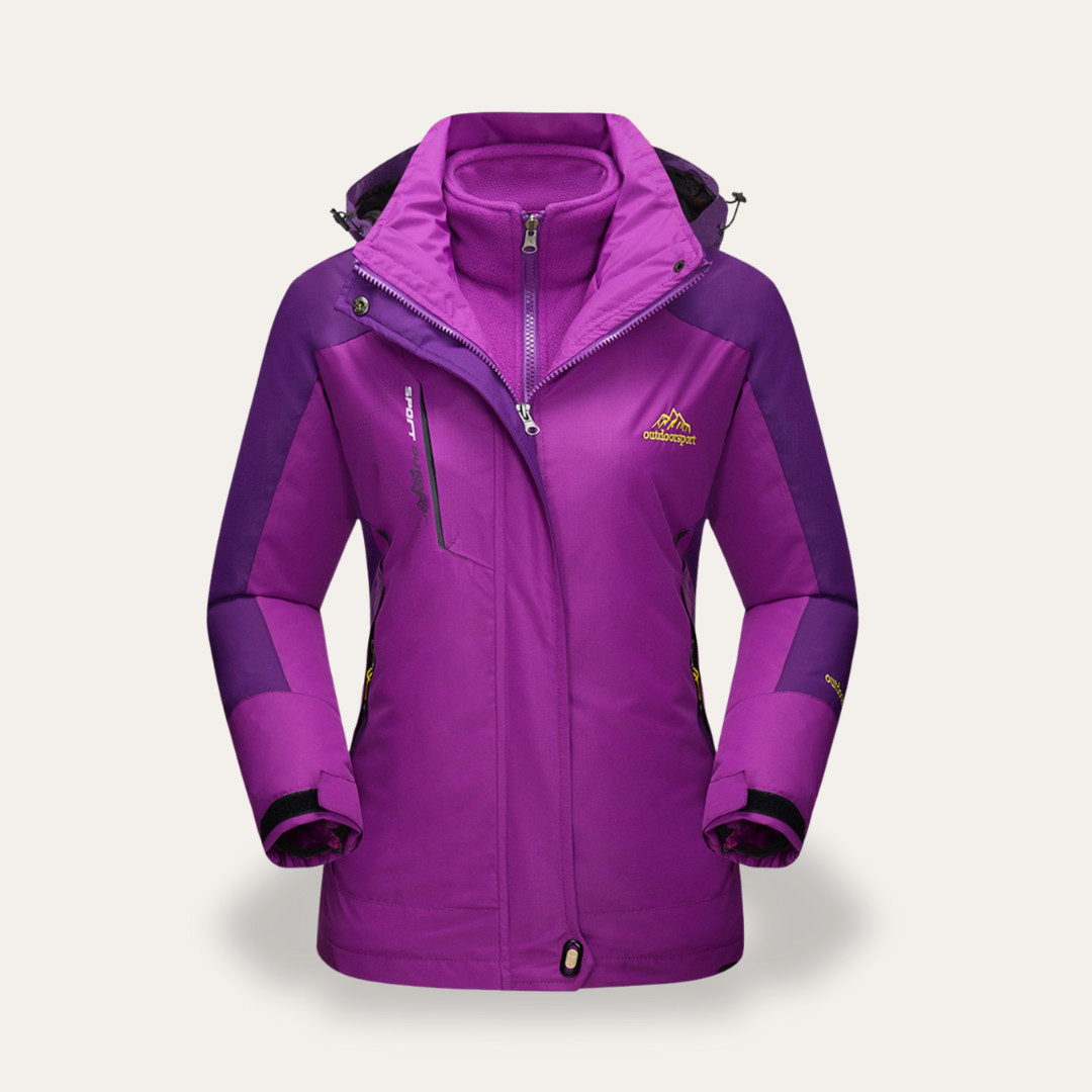 Damen Outdoorjacke wasserdicht mit Kapuze und Reißverschluss | Vestea