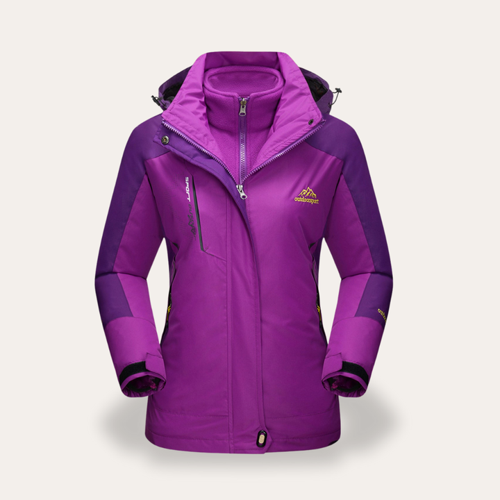 Damen Outdoorjacke wasserdicht mit Kapuze und Reißverschluss | Vestea