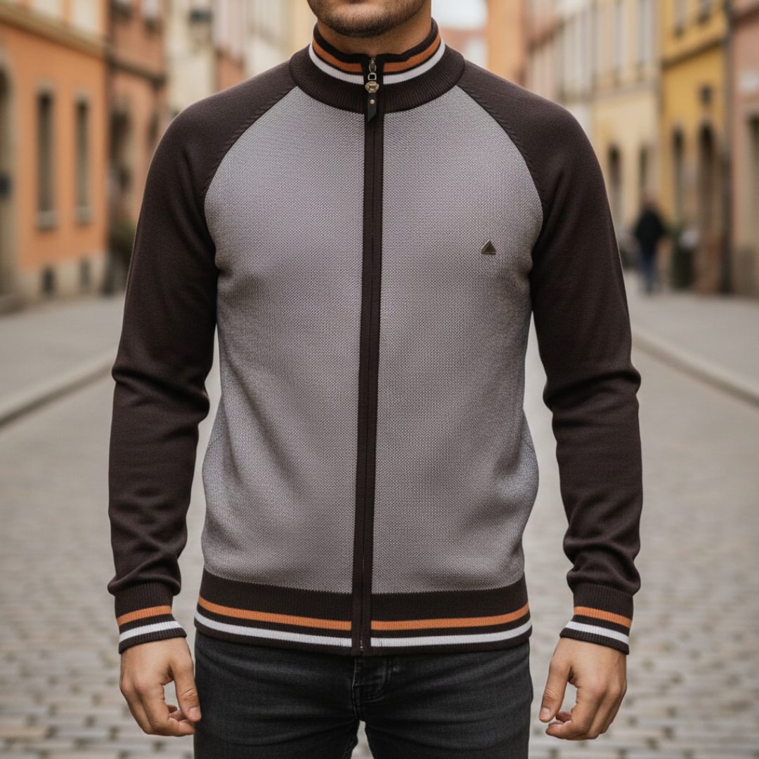 Herren Zip-Jacke mit Raglanärmeln, sportlich | Vestea