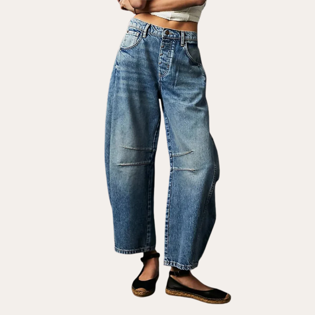 Dame Jeans mit hohem Bund und Taschen | Vestea