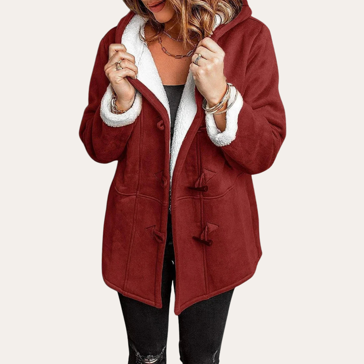 Damen Winterjacke mit Kapuze und Knebelverschluss | Vestea