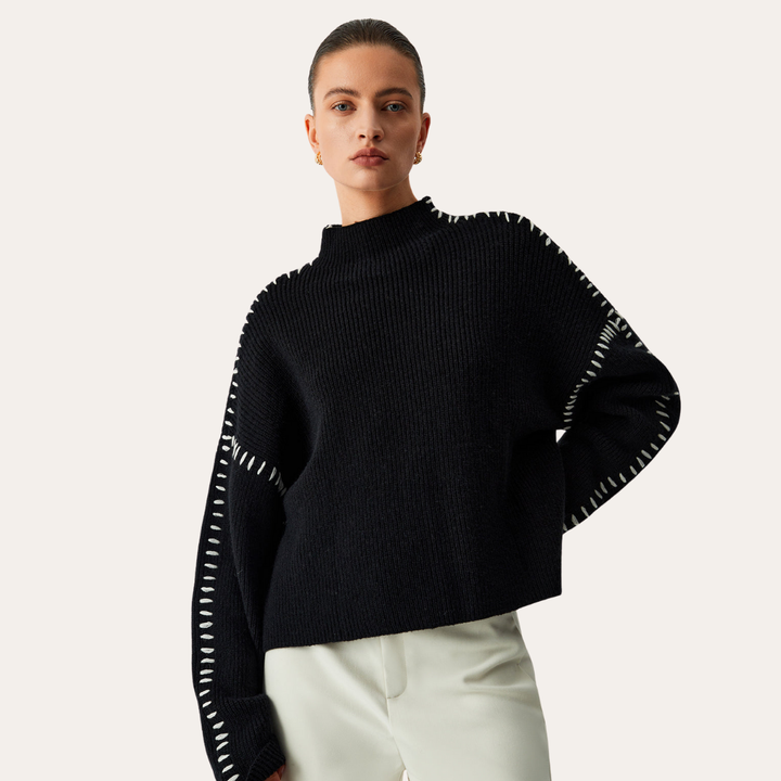 Damen Strickpullover Rundhals Langarm Locker | Vestea