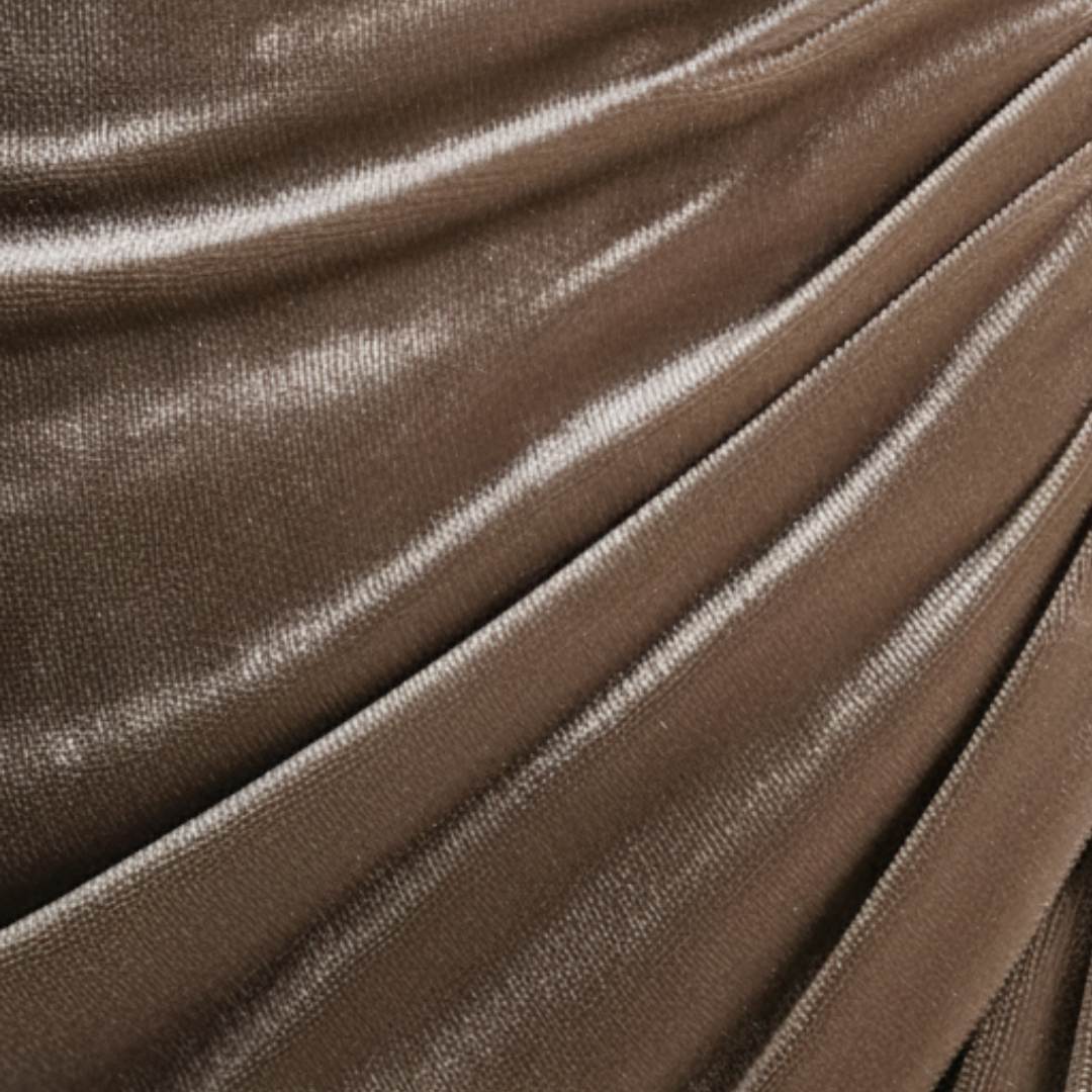 Damen Kleid Lang Mit Drapiertem Ausschnitt | Vestea