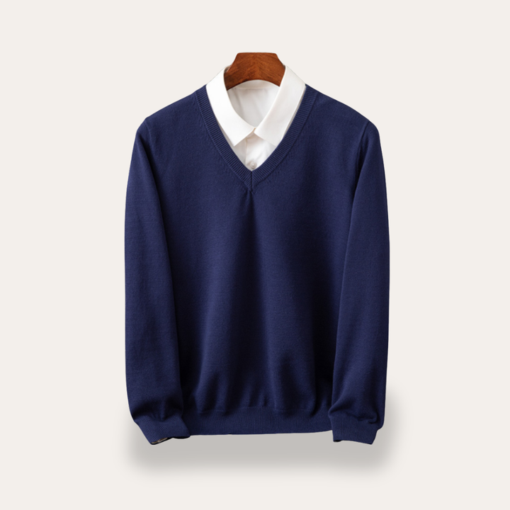 Herren Strickpullover V-Ausschnitt Komfort Freizeit | Vestea