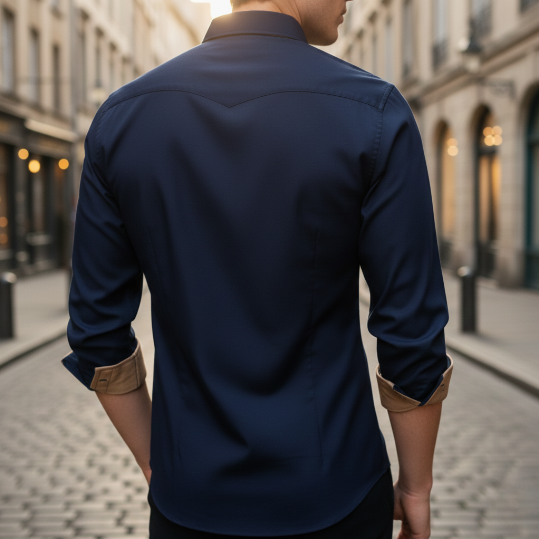 Men's Slim-Fit Short-Sleeve Shirt Polyester | Vestea