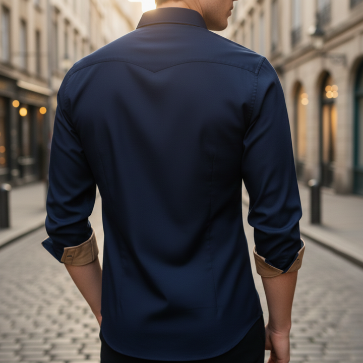 Men's Slim-Fit Short-Sleeve Shirt Polyester | Vestea