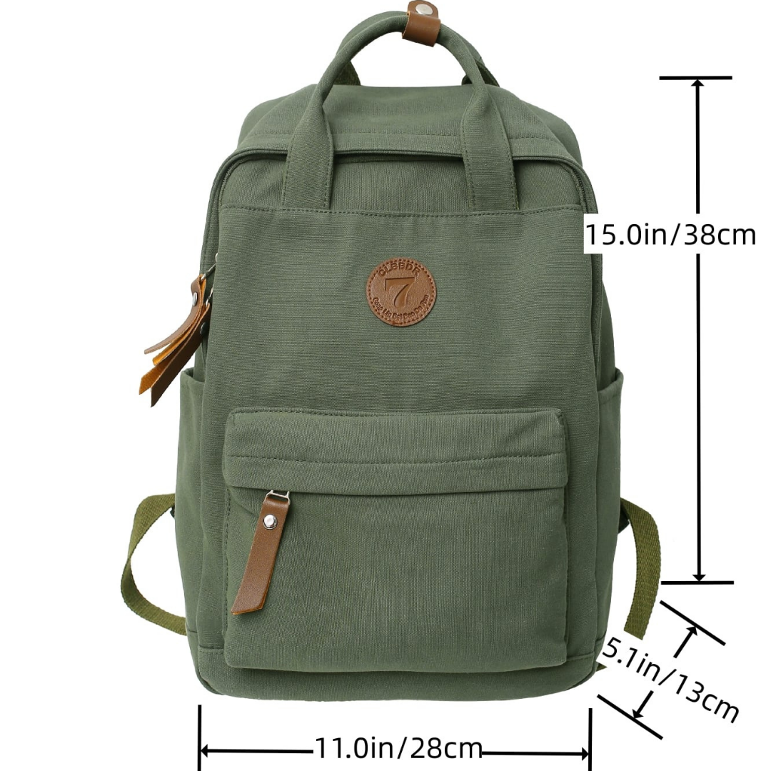 Damen Canvas Rucksack Lässiger Uni-Schulrucksack | Vestea