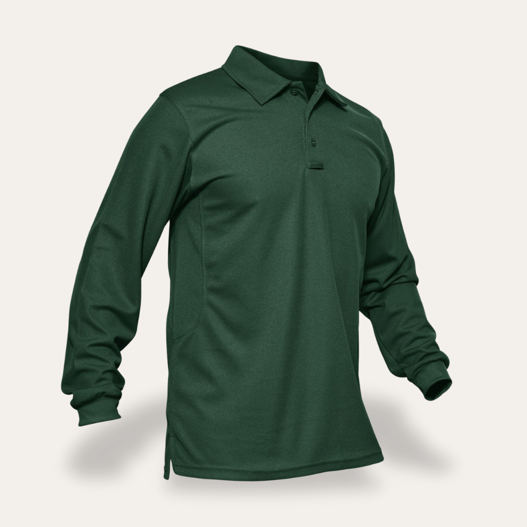 Herren Langarm Poloshirt atmungsaktiv mit Knopfleiste | Vestea