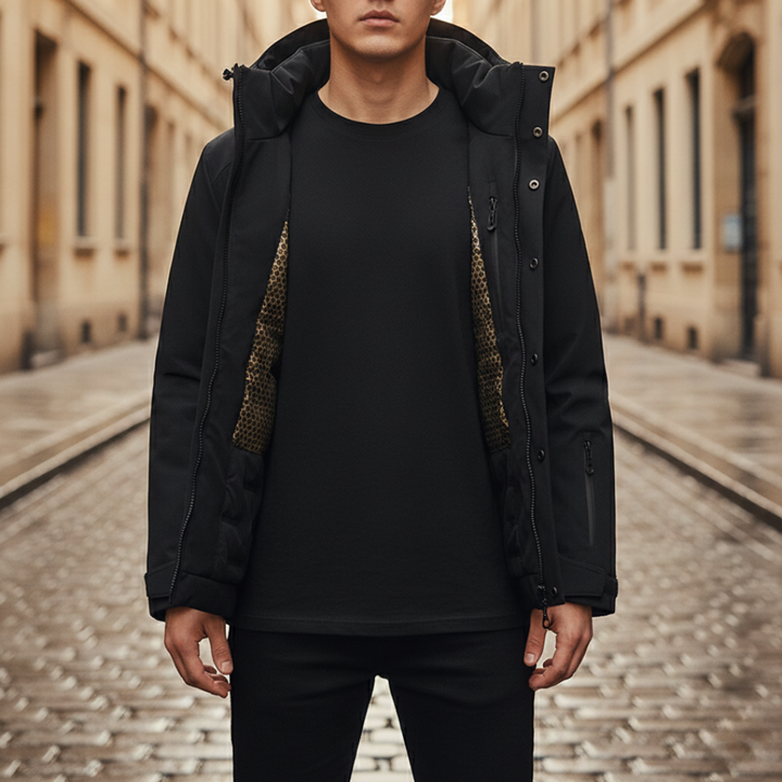 Unisex winter jacket with hood made of functional fabric | Vestea