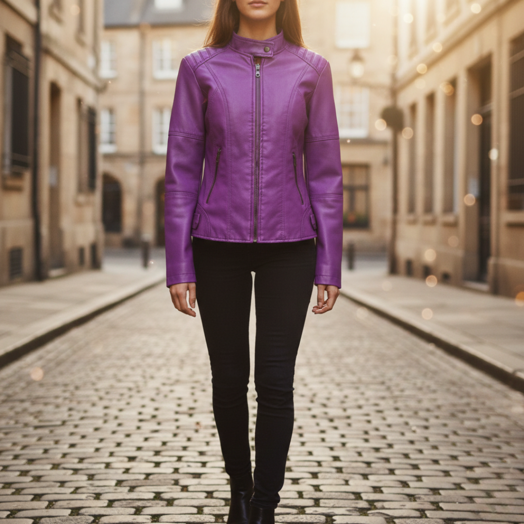 Damen Lederjacke Biker | Vestea