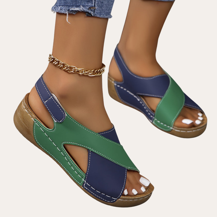 Damen Orthopädische Sandalen mit Cross-Riemen Bequemschuhe | Vestea