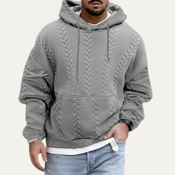 Herren Strickmuster Hoodie Kapuzenpullover | Vestea