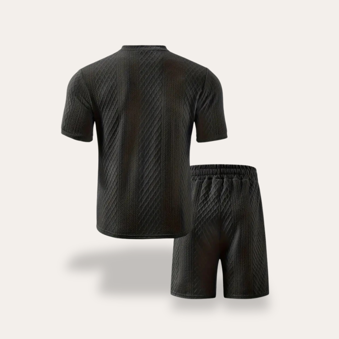 Herren Sommer-Set aus atmungsaktivem Kurzarmhemd und Shorts | Vestea