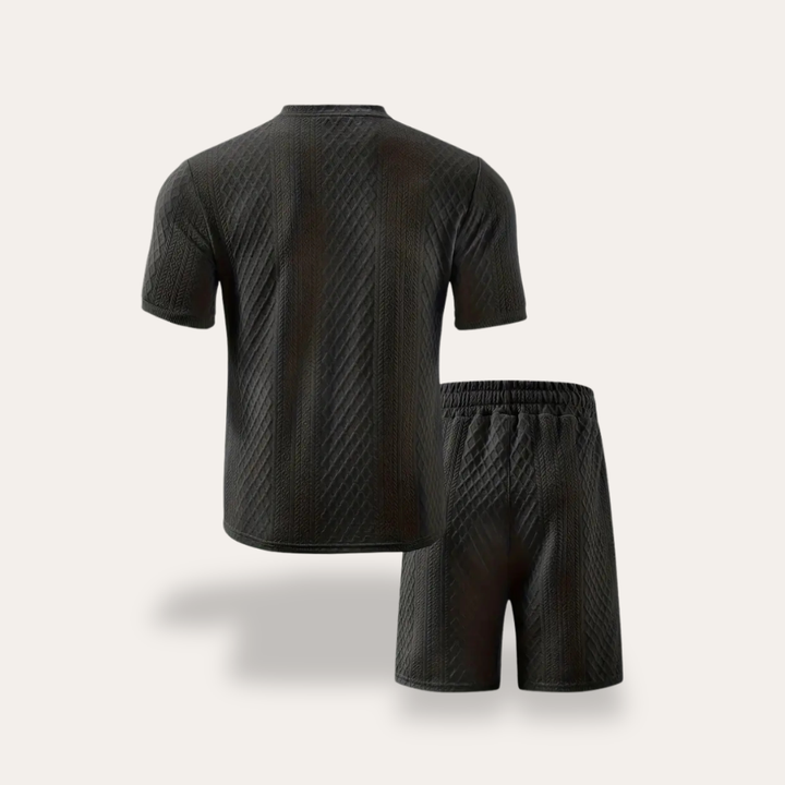 Herren Sommer-Set aus atmungsaktivem Kurzarmhemd und Shorts | Vestea
