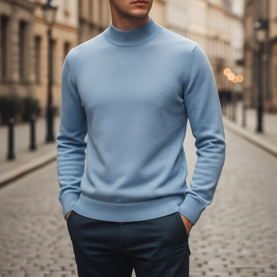 Herren Feinstrick Pullover mit Stehkragen | Vestea