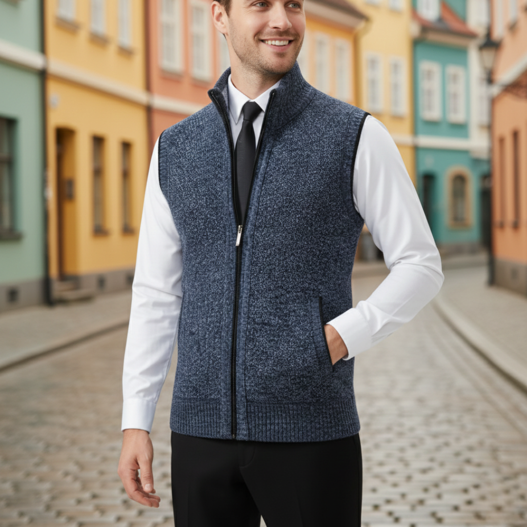 Herren Strickweste mit Reißverschluss – Weste mit Reißverschluss | Vestea