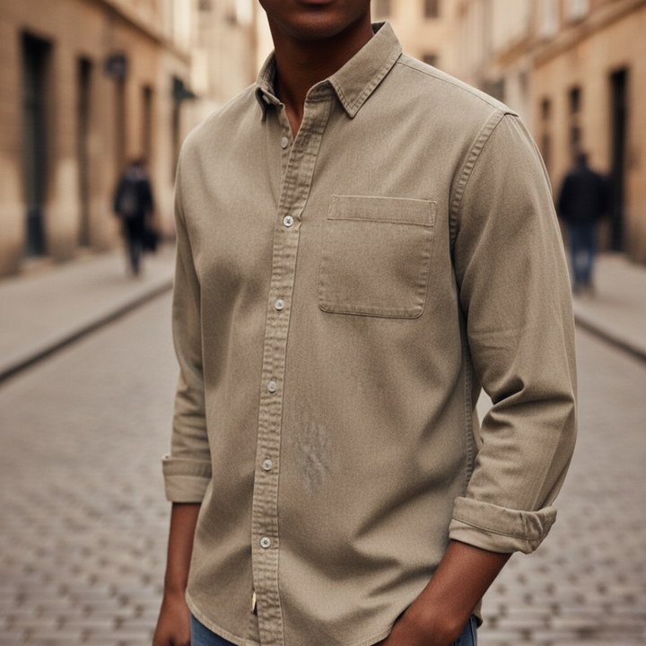 Herren Langarm Hemd Slim Fit Casual | Vestea