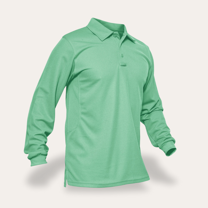 Herren Langarm Poloshirt atmungsaktiv mit Knopfleiste | Vestea