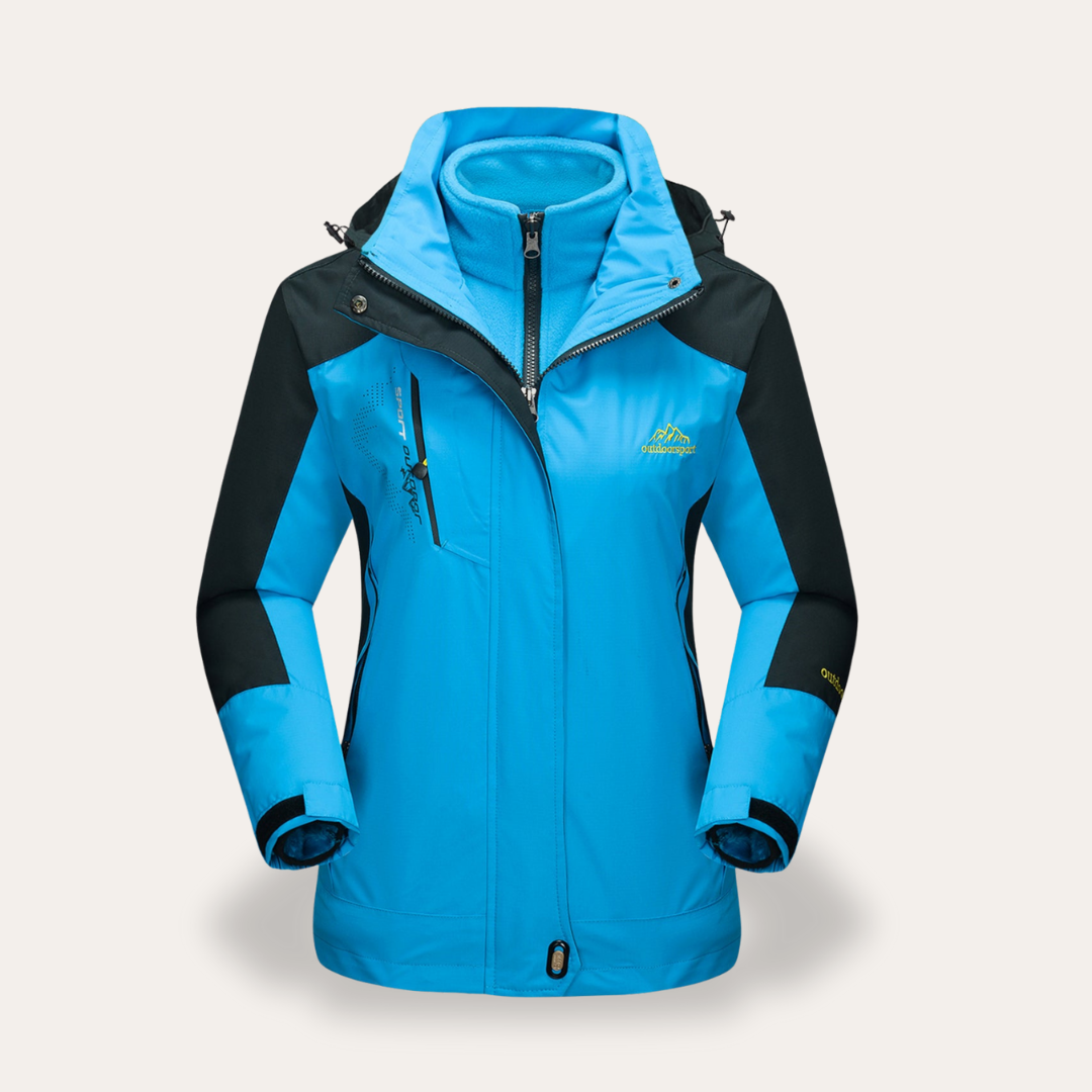 Damen Outdoorjacke wasserdicht mit Kapuze und Reißverschluss | Vestea