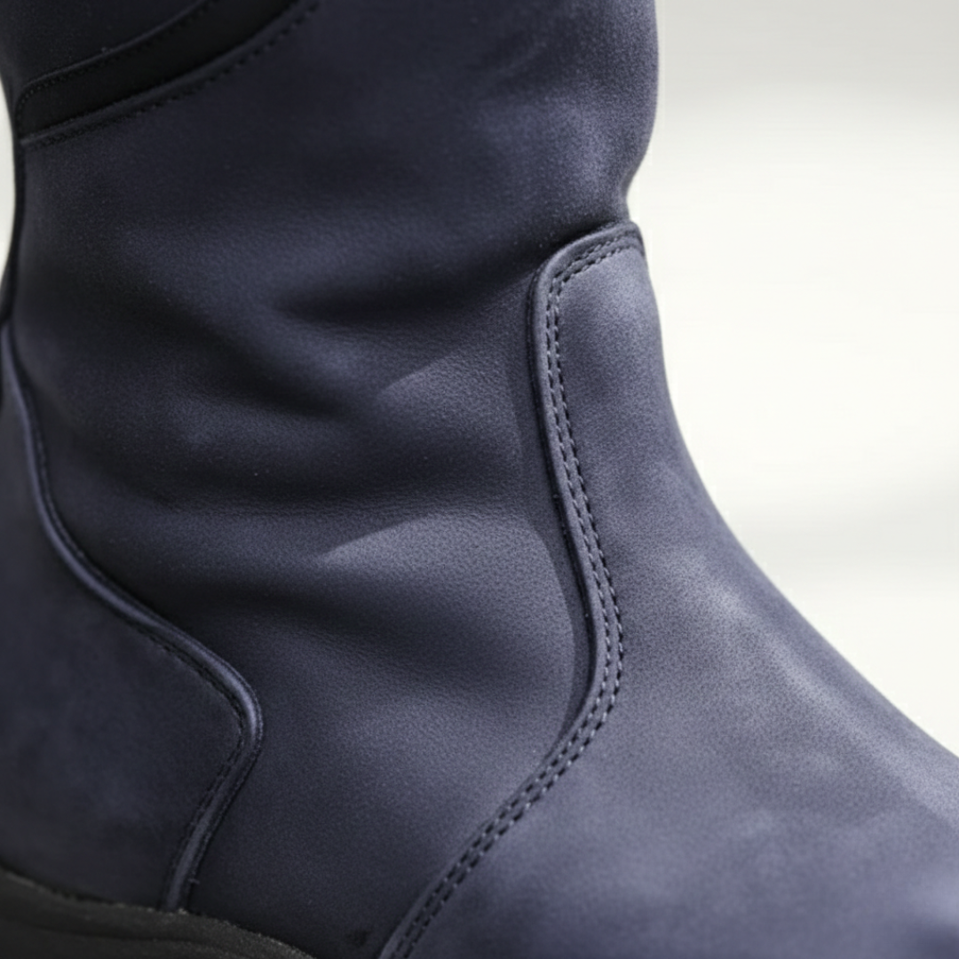 Bottes orthopédiques montantes imperméables en cuir végétal pour femmes
