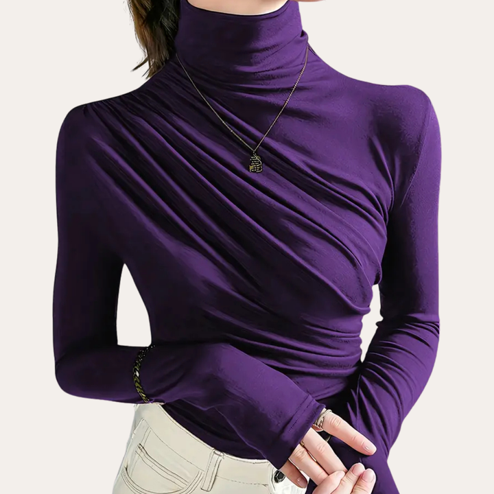 Drapiertes Langarmshirt für Damen | Vestea