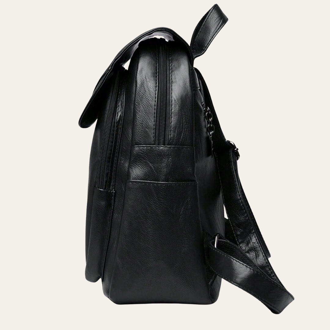 Vintage Damen Rucksack Kunstleder Diebstahlsicher City Daypack | Vestea