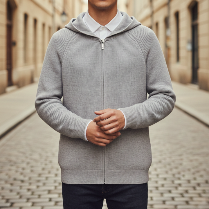 Herren Strick-Hoodie Zip Kapuzenjacke | Vestea