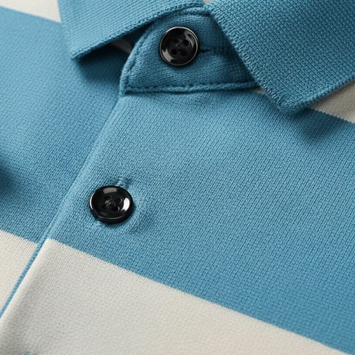 Camiseta de hombre con rayas y mangas cortas tipo polo