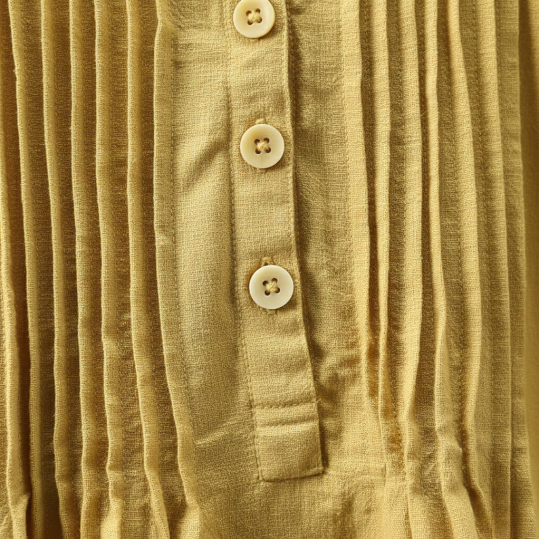 Blouse tunique à plis nervurés manches longues coupe décontractée femme
