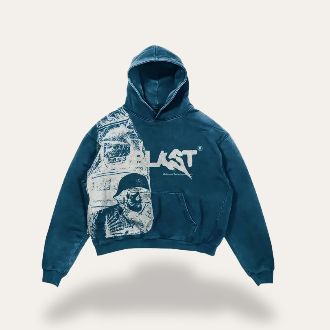 Damen Casual Streetwear Blast Hoodie mit Soldaten-Print | Vestea