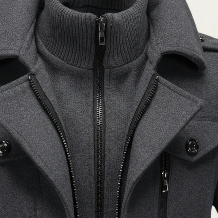 Herren Wollmantel mit Innenjacke aus Wollmix Slim Fit | Vestea