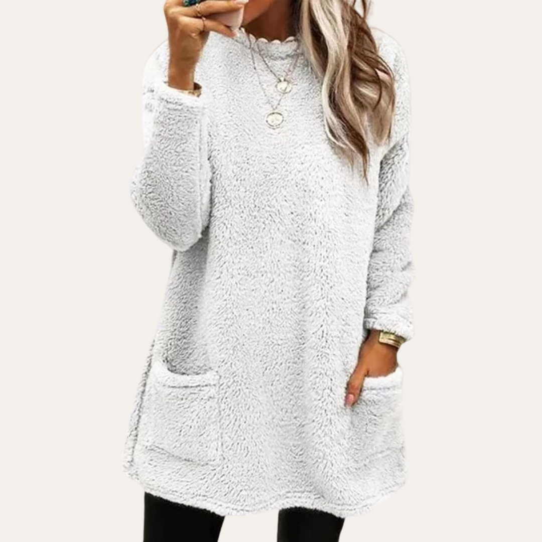 Fleece Pullover Damen Langarm Mit Taschen | Vestea