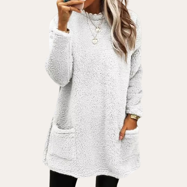 Fleece Pullover Damen Langarm Mit Taschen | Vestea
