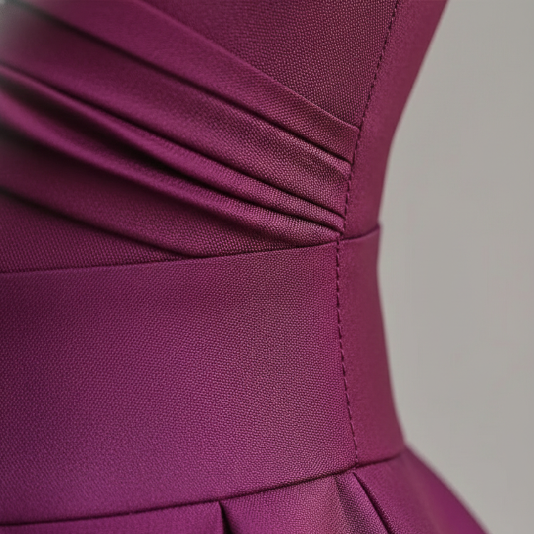 Satin Midi Dress A Line Wrap Front Three Quarter Sleeve Women