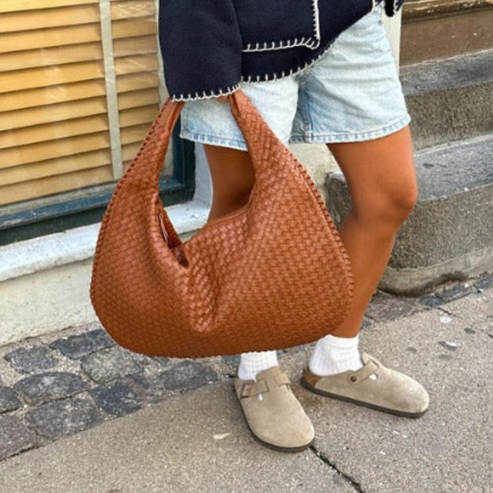 Vestea |  Damen Geflochtene Leder Hobo-Tasche