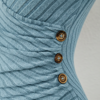 V-Neck Top Long Sleeve Tummy Tucking Womens