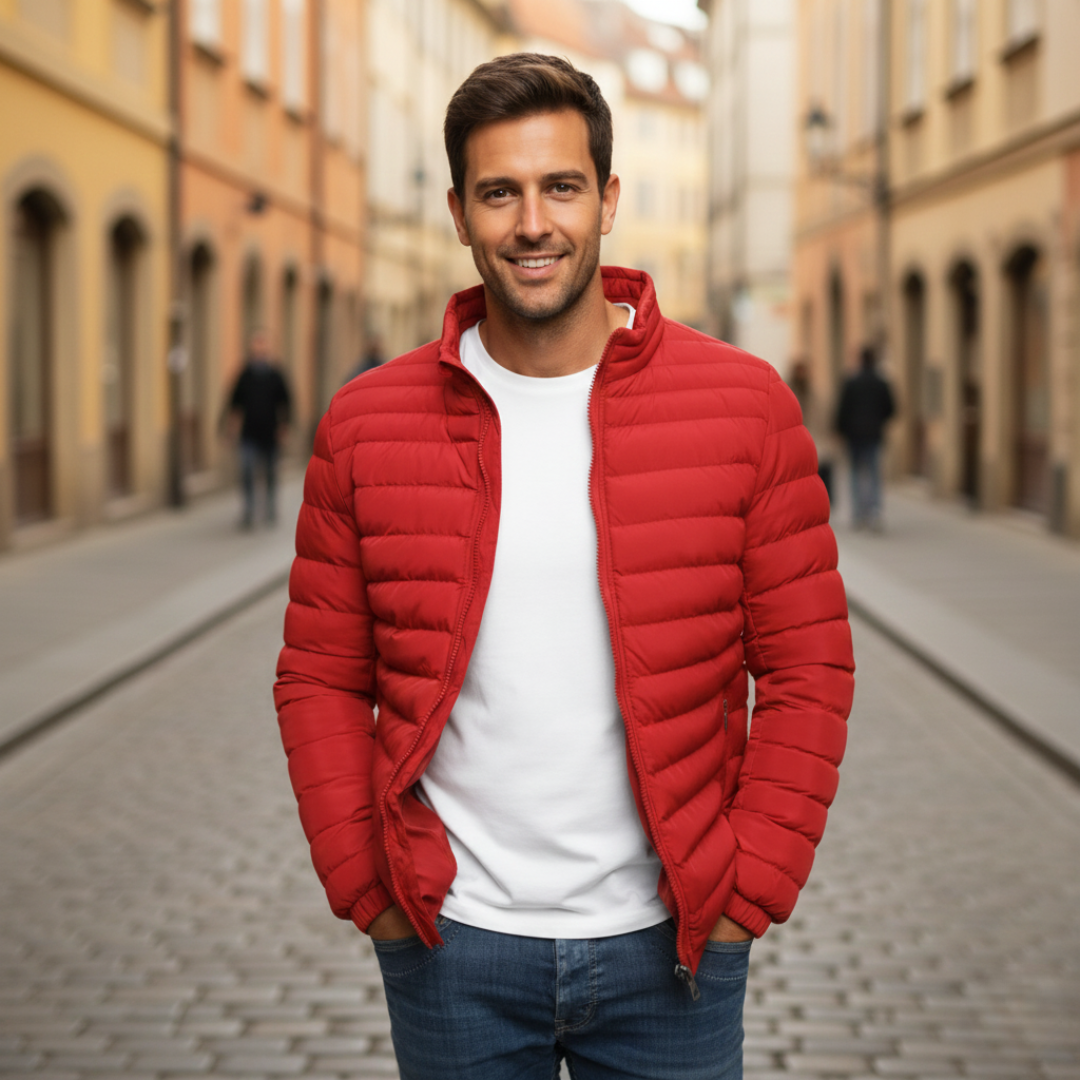 Gesteppte Herren-Winterjacke mit Fleecefutter, modische Outdoorjacke | Vestea