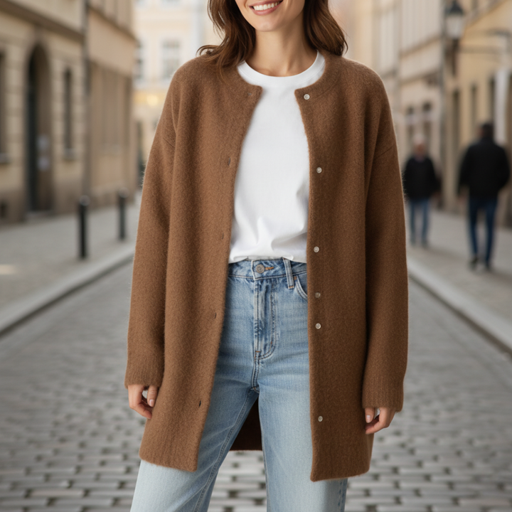 Damen Strickjacke Lang Cardigan | Vestea